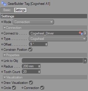 GearBuilder Tag attributes in Connection mode