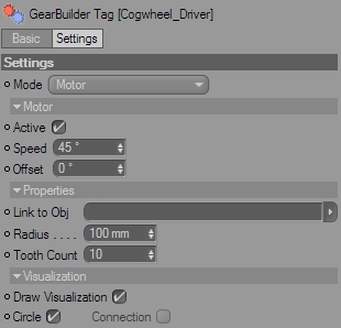 GearBuilder Tag attributes in Motor mode
